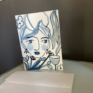 Hand Painted Watercolor Frame-able Greeting Card